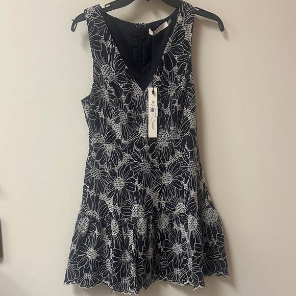 Mustard Seed Black and White Floral Mini Dress - Picture 2 of 10